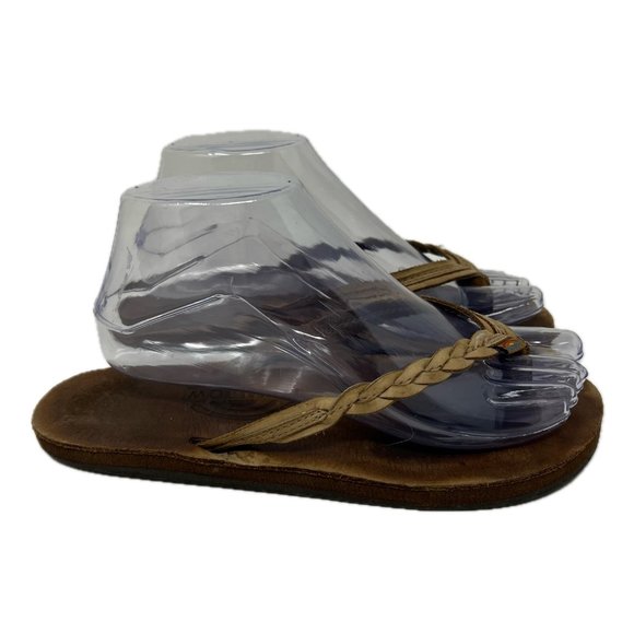 Rainbow Womens Real Leather Braided Thongs Flip Flops Sandals LM (6.5-7.5) - Picture 3 of 6